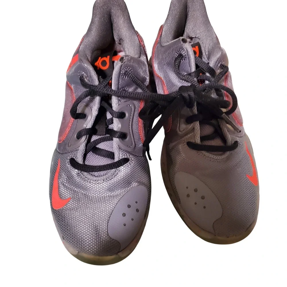 Nike KD Trey 5 VII Wolf Grey Bright Crimson Youth 5Y AT5685-002 Basketball Shoes
